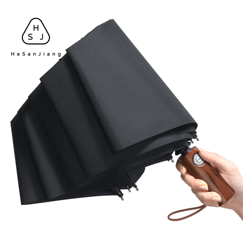 mens folding umbrella wooden handle3 mens folding umbrella wooden handle3